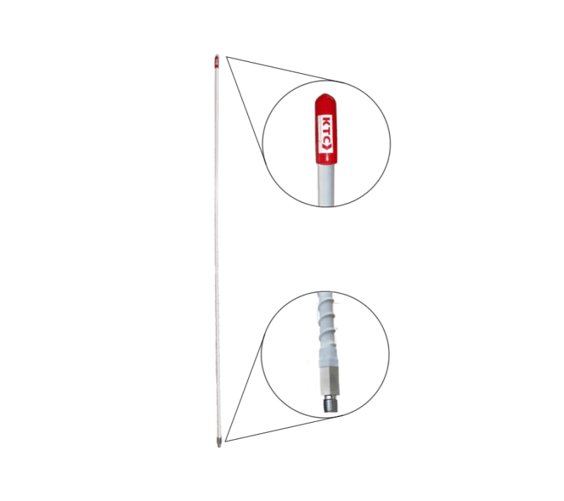 Látigo Antena Blanco Con Capucha Roja Delgada