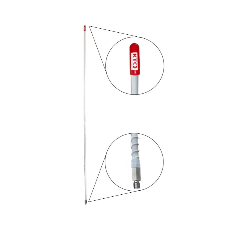 Látigo Antena Blanco Con Capucha Roja Delgada