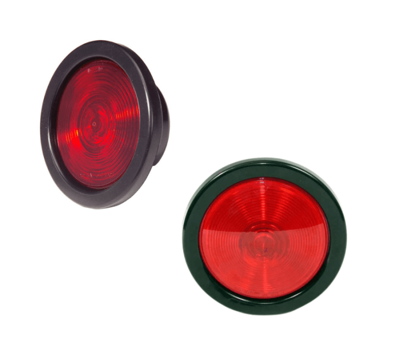 LAMPARA COMPLETA REDONDA ROJA DE 4" INCANDESCENTE, 12 V