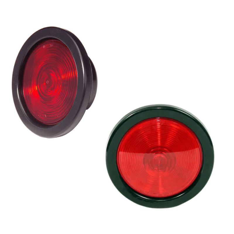 LAMPARA COMPLETA REDONDA ROJA DE 4" INCANDESCENTE, 12 V