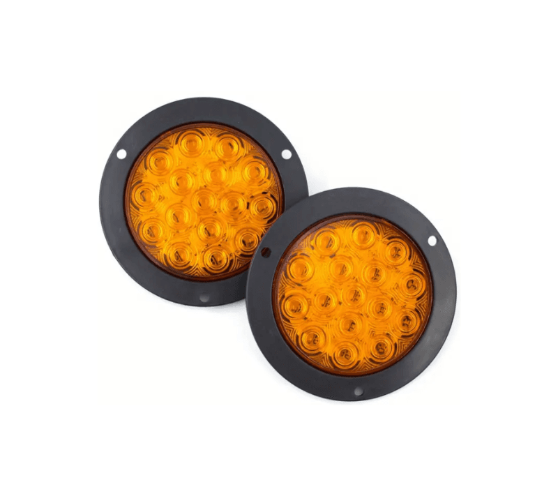 LAMPARA AMARILLA LED 4" ARO METAL MULTIVOLTAJE