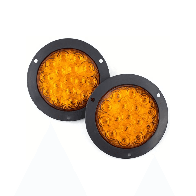 LAMPARA AMARILLA LED 4" ARO METAL MULTIVOLTAJE