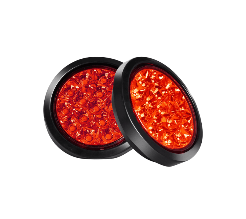 LAMPARA COMPLETA REDONDA ROJA DE 4"  MULTIVOLTAJE