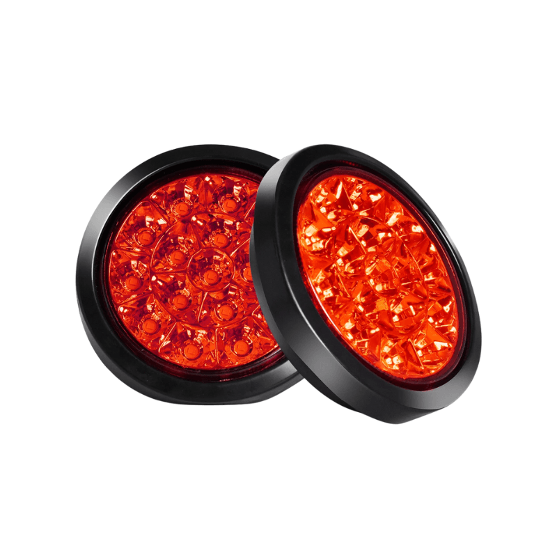 LAMPARA COMPLETA REDONDA ROJA DE 4"  MULTIVOLTAJE