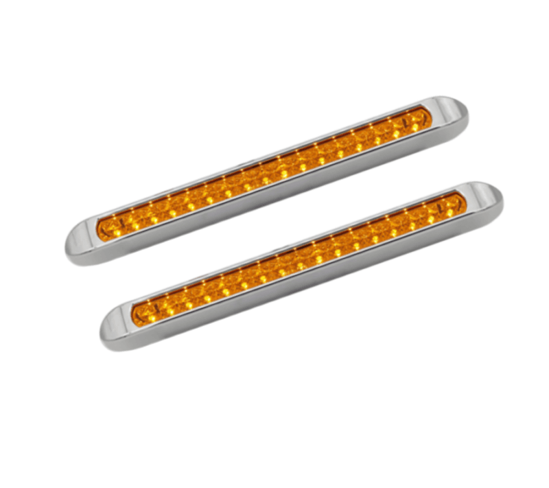 BARRA LED AMARILLA BORDE CROMADO MULTIVOLTAJE