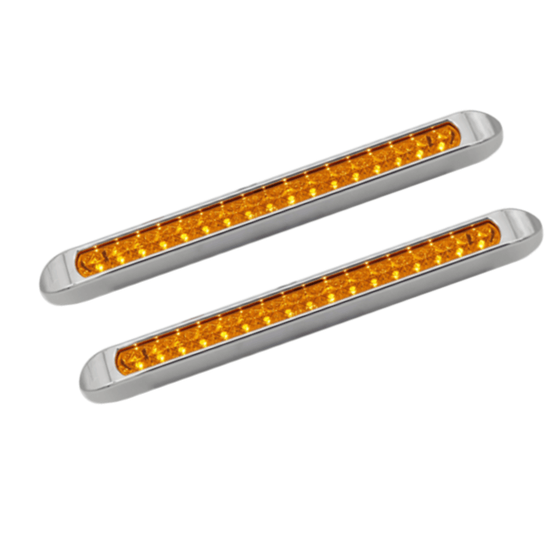 BARRA LED AMARILLA BORDE CROMADO MULTIVOLTAJE