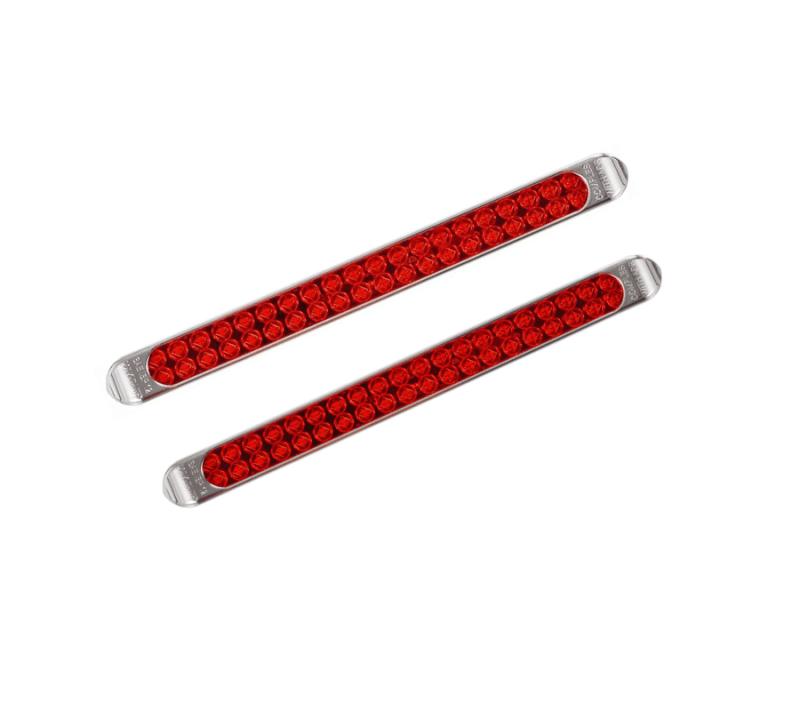 BARRA LED ROJA BORDE CROMADO MULTIVOLTAJE