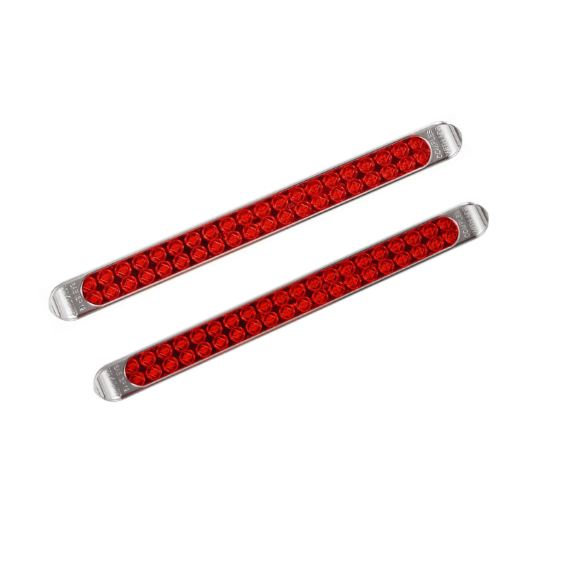 BARRA LED ROJA BORDE CROMADO MULTIVOLTAJE