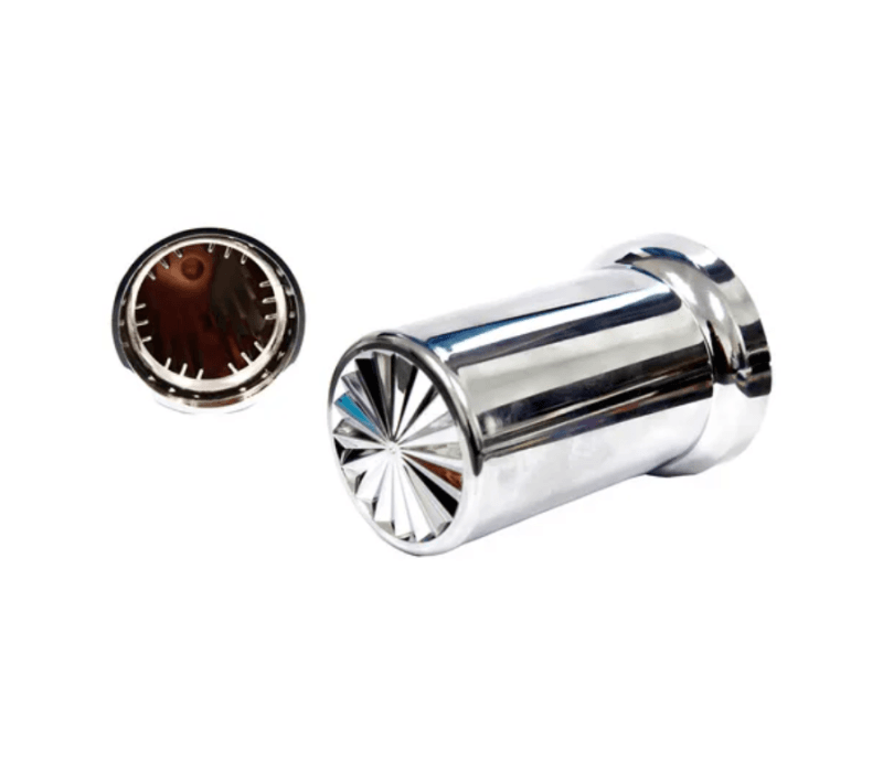 NUT COVER CROMADA ALTURA 86 mm ROSCA Y PRESION  33mm