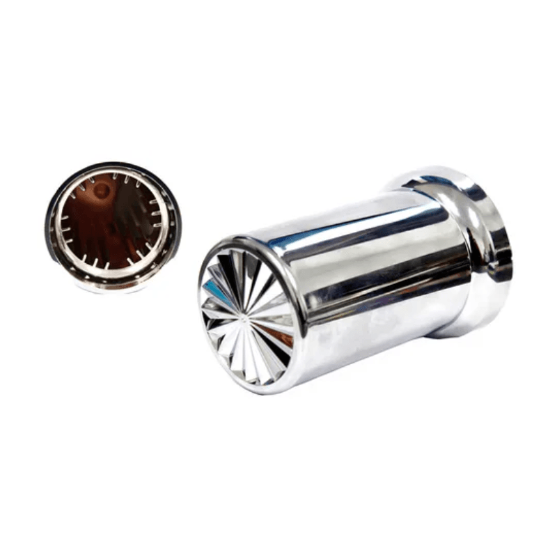 NUT COVER CROMADA ALTURA 86 mm ROSCA Y PRESION  33mm