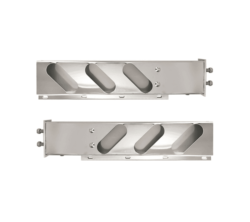 PORTA POLLERA DE LUCES OVALADAS ACERO INOX