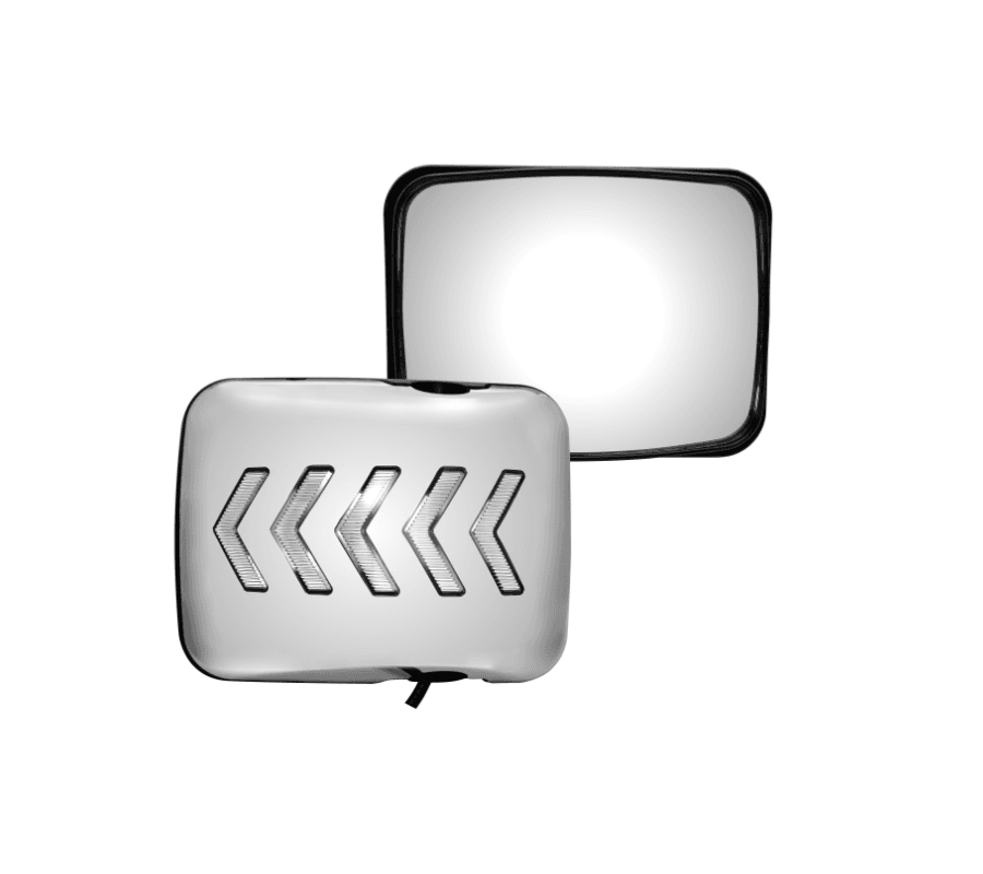 ESPEJO RETROVISOR CUADRADO LED CROMADO